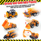 Blooming Lilies 6 Pack Diecast Construction Vehicle Toy Set, Mini Plastic Models for Boys & Girls, Yellow, Ages 1-7, Birthday Party Favors