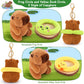 Achwishap 2PCS Capybara Plush Keychain,Cute Keychain Capybara Stuffed Animal,Soft Capybara Plush Toys Key Chain,Kawaii Plushies