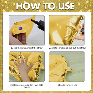 18 Inch Metal Gold Star Balloons, 10 Pcs Metallic Gold Star Shape Foil Balloon Helium Balloons, Big Mylar Star Balloons For Wedd