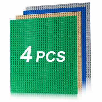 Husfunov 4 Pack Classic Baseplates, Building Plates For Building Bricks, Compatible With All Major Brands And Activity Table-Bas