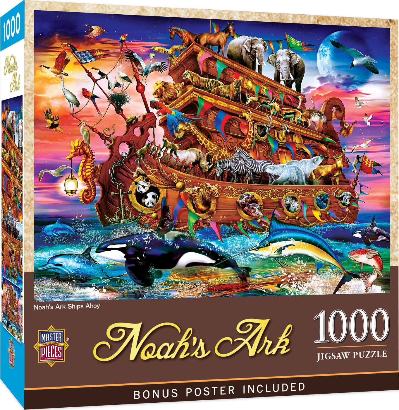 MasterPieces 1000 Piece Jigsaw Puzzle For Adults, Family, Or Youth - Noahs Ark Ships Ahoy - 19.25x26.75