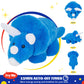 Glow Guards LED Triceratops Plush Toy - 16'' Blue Dinosaur with Night Lights & Lullaby for Kids and Toddlers