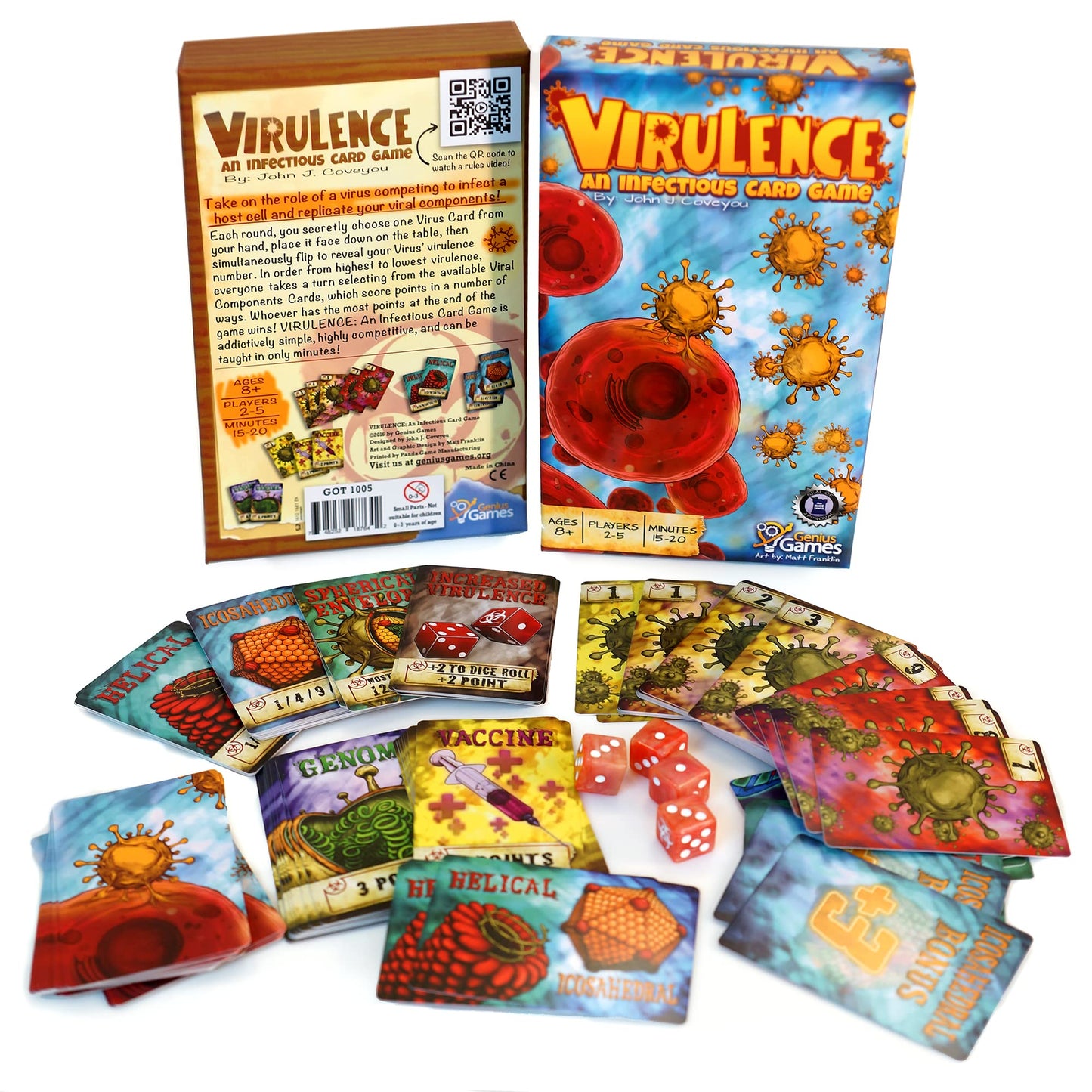 Genius Games Virulence Card Game - Educational Bidding Game for Kids 8+ - Multicolor, Cardboard, Model GOT1005