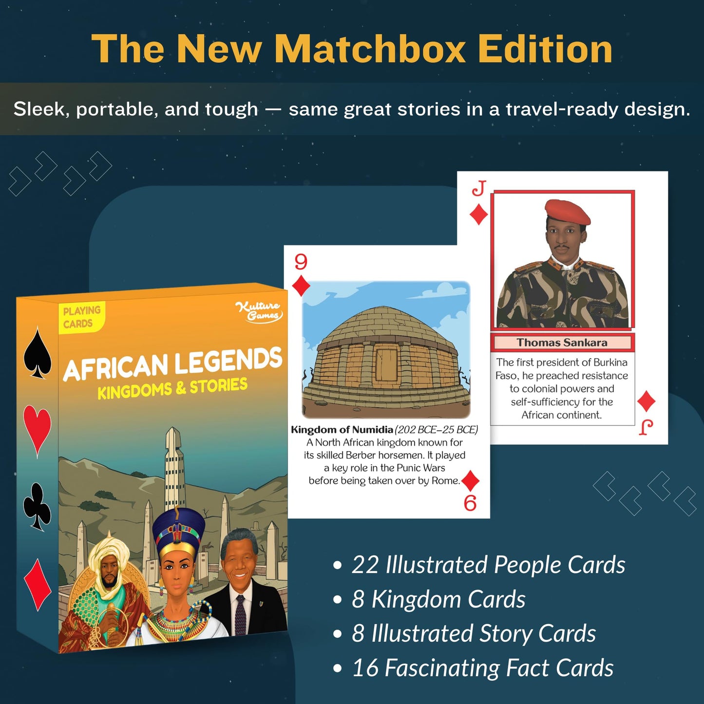 Kulture Games - Educational Playing Cards African History - Fun Playing Cards for mature-themeds & Kids - Homeschool Learning Cultural - African Legends Kingdoms Stories - History Learning - Ages 6+