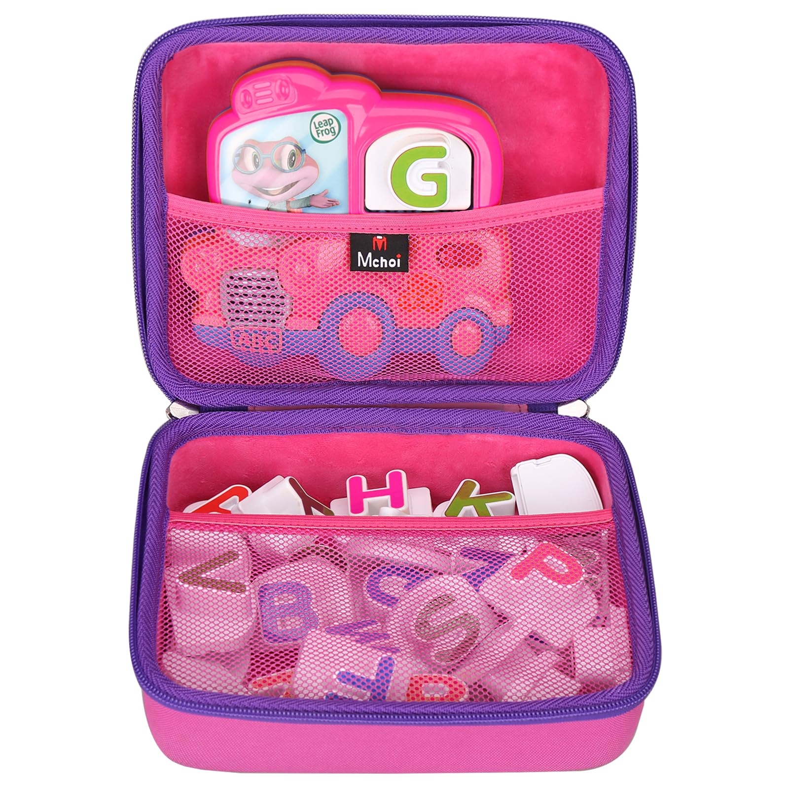 Mchoi Shockproof Carrying Case Compatible With Leapfrog Fridge Phonics Magnetic Letter Set, Pink, Case Only