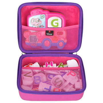 Mchoi Shockproof Carrying Case Compatible With Leapfrog Fridge Phonics Magnetic Letter Set, Pink, Case Only