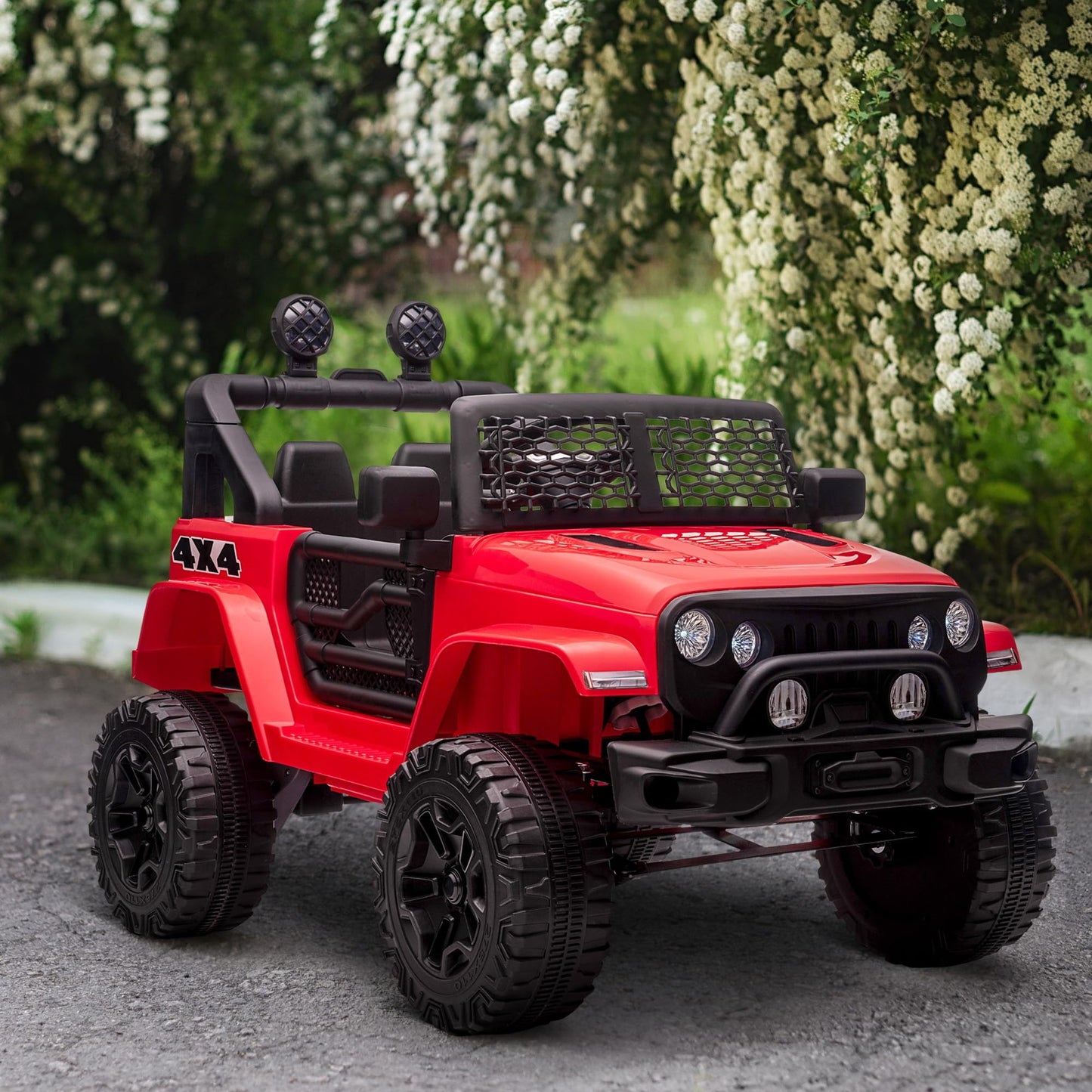 Aosom 12V Kids Ride On Truck with Parent Remote Control, Battery Powered Electric Car with Spring Suspension, Adjustable Speed,