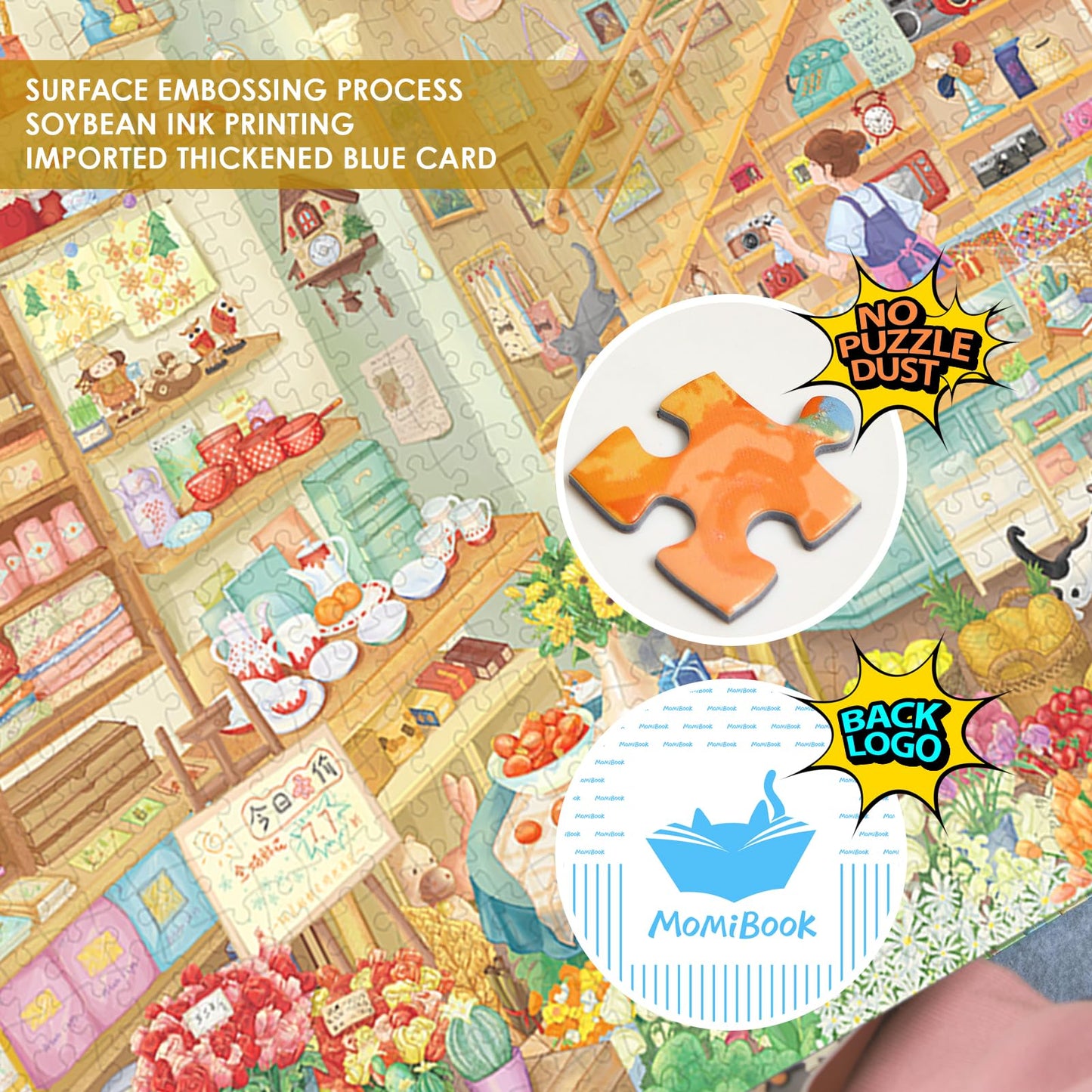 Puzzles For Adults 1000 Pieces, Momibook Jigsaw Puzzles Of Carefree Store, Painting Image 75X50Cm(29.5''X19.7'') Toys & Game Puz