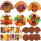 ceiba tree Turkey Foam Crafts Kit for Kids 12 Sets Thanksgiving Craft Kits Hanging Ornament with Foam Self Adhesive Stickers for