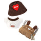 17cm Doll Clothes - Kawaii Chic Style Set for 17cm Dolls  Cute Doll Outfit with Accessories - Brown Puppy Romper + Puppy Shirt + Heart Shaped Brown Hat (Clothes Only)