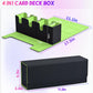 Uaono Card Deck Box With Dice Tray For Mtg, 4 In 1 Card Deck Case Holds 600+ Unsleeved Cards, Strong Magnet Card Organizer Compatible With Yugioh Tcg Sports Cards (Black Green)