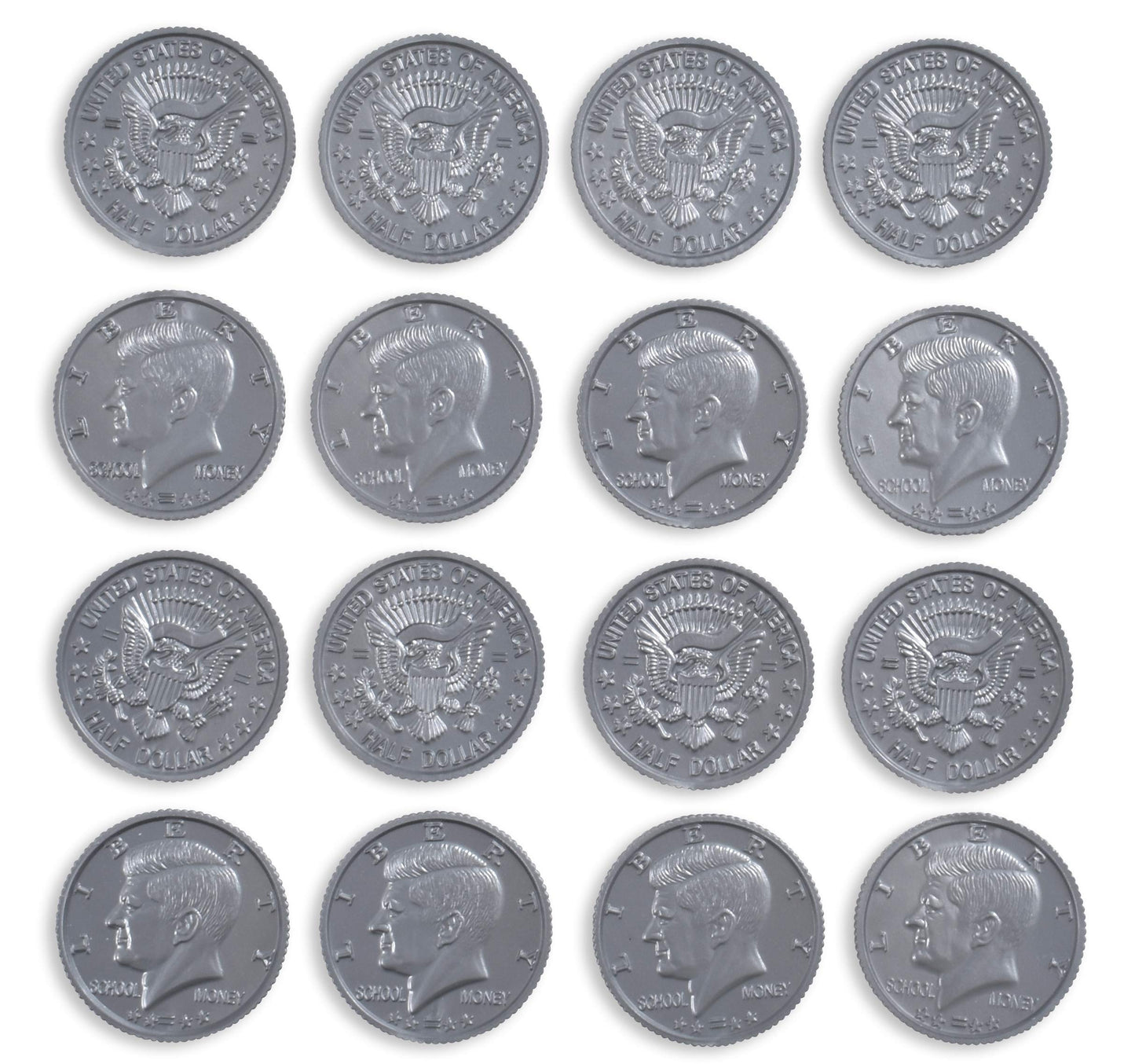 Learning Advantage - 7501 Learning Advantage, Play Half-Dollar Plastic Coins - Set Of 50