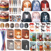 Liliful 152 Pcs Horse Themed Party Favor Supplies with Drawstring Bag Keychain Rubber Wristbands Badges Puzzle Stickers Horse St