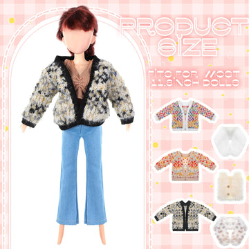 Bencailor 6 Pcs Doll Clothes For 11.8 Inch Doll, Doll Accessories Summer Tops Swimwear Robe Doll T Shirt Dress Winter Coat Jacke