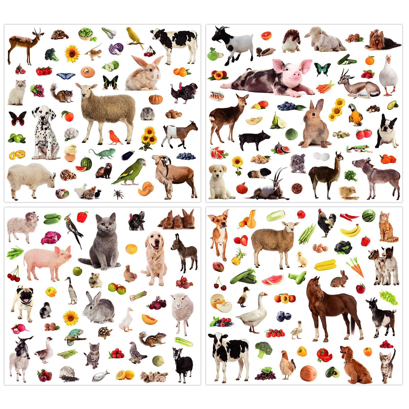800 Pieces Jungle Animal Stickers Realistic Zoo Animal Stickers Safari Animal Stickers Sea Animal Stickers For Water Bottle Scrapbook Class Rewards Sea Animal Party Supplies (Farm Animal)