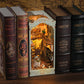 Diy Book Nook Kit - Bookend Diorama With Led - 3D Wooden Puzzle Diy Miniature House Kits - Bookshelf Insert Decor - Booknook Dol