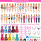 Barwa 42 Pack Doll Clothes And Accessories 5 Pcs Fashion Dresses 5 Tops 5 Pants Outfits 6 Pcs Mini Dresses 10 Shoes 6 Necklace 10 Hangers For 11.5 Inch Doll