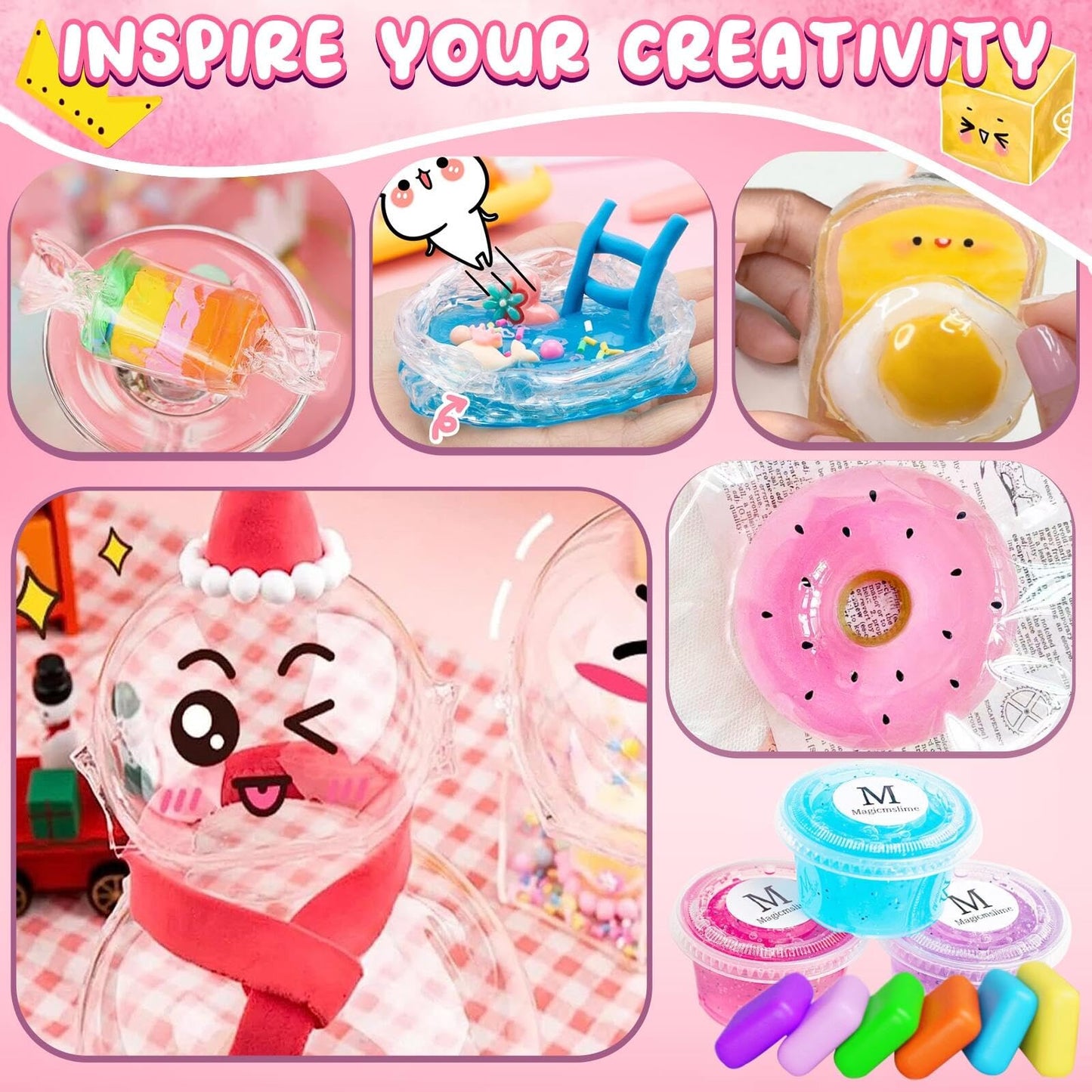 ZiZa Nano Tape Bubble Kit - Squishy Maker for Kids 4+, Small, Pink, Model Zi-1