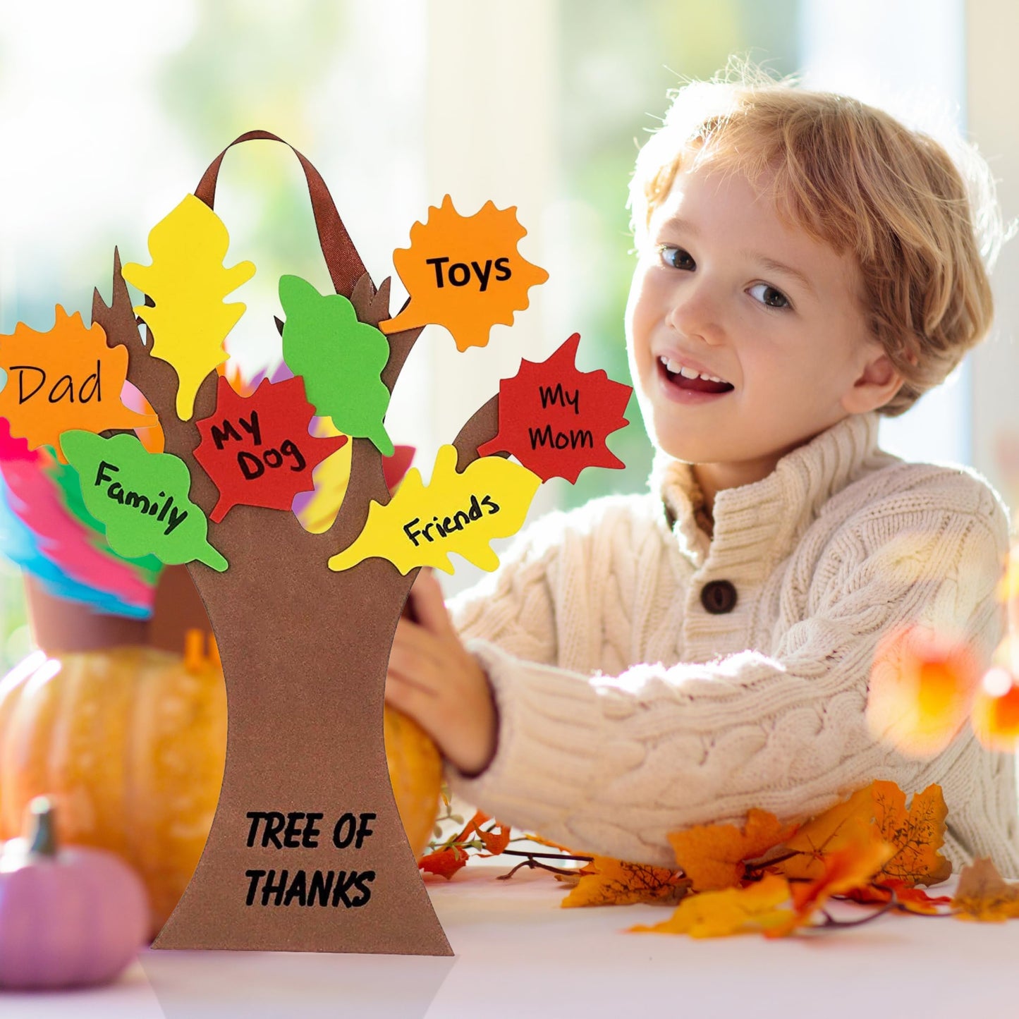 4Es Novelty Tree Craft Kit 4-Pack, Foam, Self-Adhesive - 11    Thanksgiving Craft, Ideal for Fall Crafts for Kids Perfect Grati
