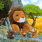 Maogolan Lion Stuffed Animal Set,Big Lion Plush With 3 Babies Inside,4 Pcs Stuffed Lion Toy For Kids,Birthday Decor