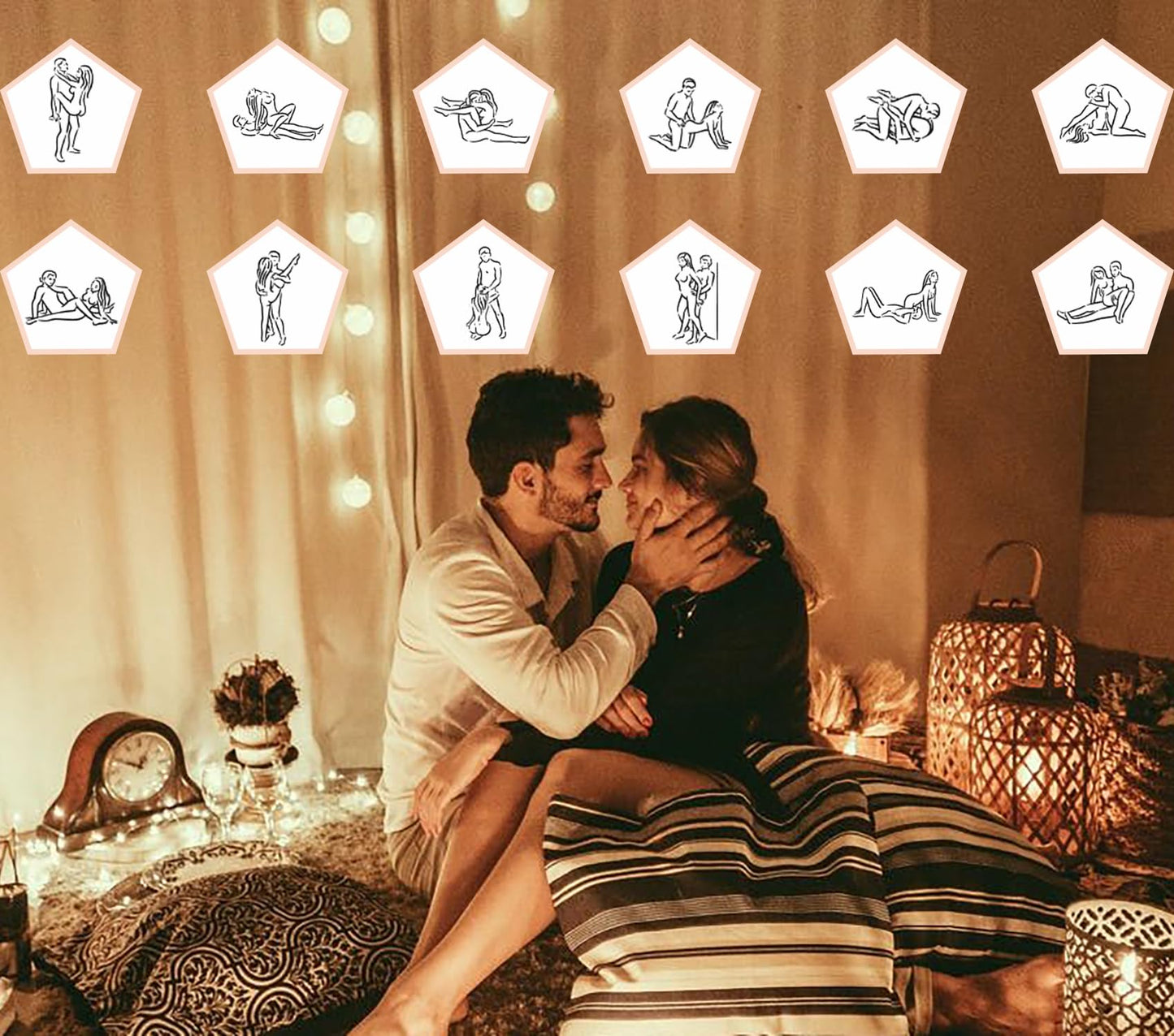 2Pcs Date Night Dice For Couples, Valentine'S Day Gifts For Husband Wife Boyfriend Girlfriend Him Her, 12-Side Date Night Ideas