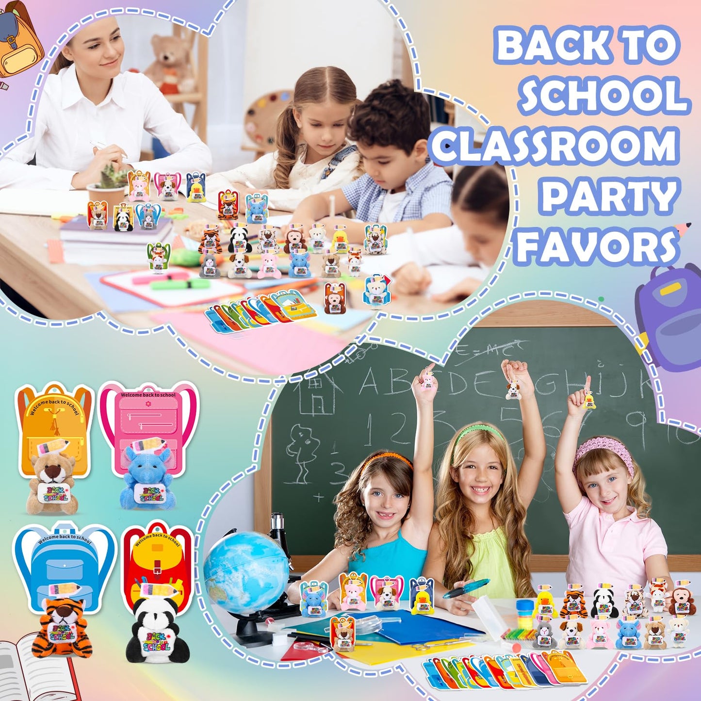 Blueweenly 45 Set Welcome Back To School Gifts For Students Teachers Stuffed Animals Bulk Mini First Day Of School Plush Animals