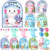 Hollowfly 12 Sets Axolotl Valentines Day Gifts Bulk Large Axolotl Stress Relief Toys with Heart Cards Opp Bags Valentine Party F