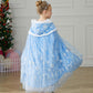 Purfeel Girls Princess Velvet Cape Kids Elsa Hooded Princess Cape Halloween Snow Cloak Costume 3-6Years