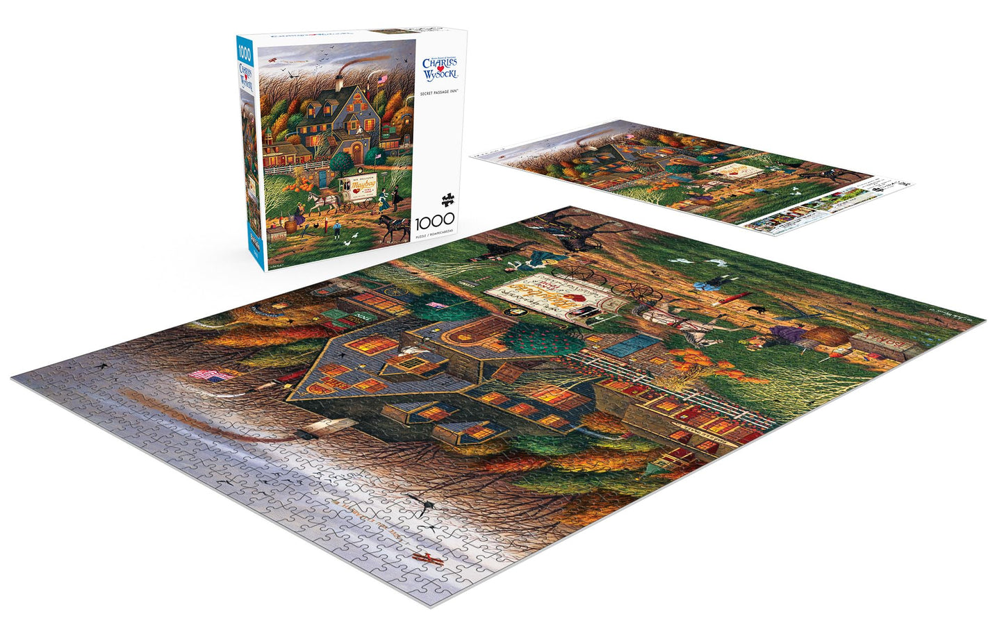 Buffalo Games 1000 Piece Jigsaw Puzzle - Secret Passage Inn - Large Multicolor - Challenging for Adults - Model 13315