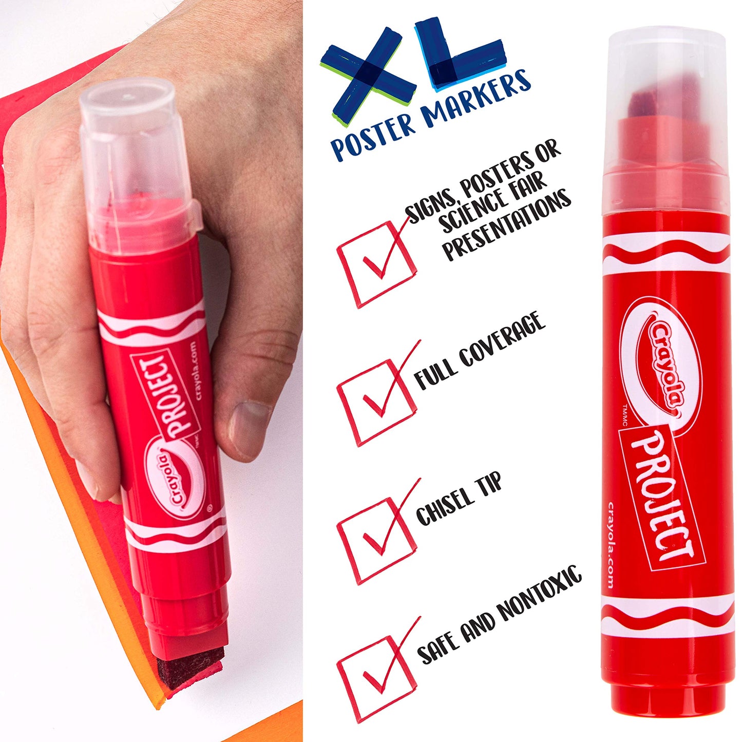 Crayola Project: XL Poster Marker, Red Single ct, Multi