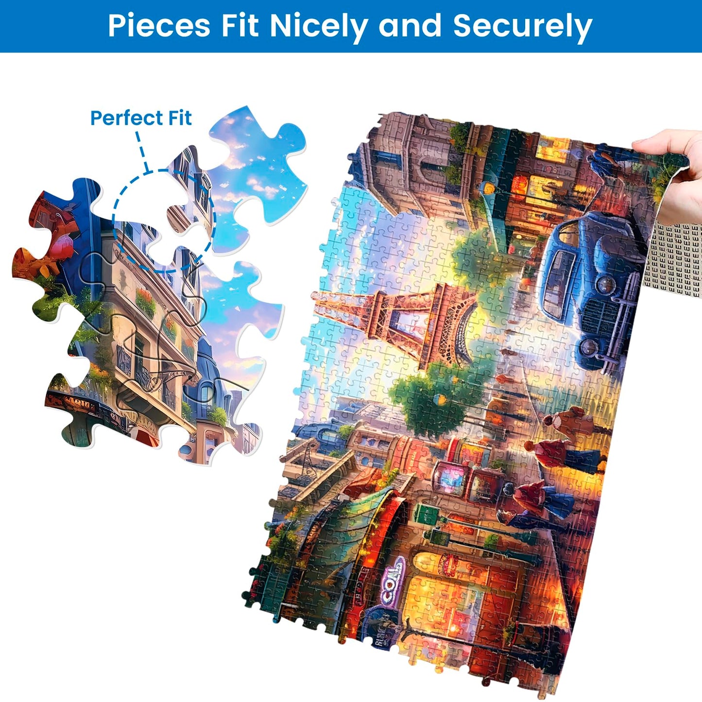 2 Pack Puzzles For Adults 1000 Pieces-Big Ben And Eiffel Tower Difficult Jigsaw Puzzles For Adults,Hard Jigsaw Puzzle Decorations Diy Leisure Game Toy Suitable Family Friends(27.5X20 Inches)