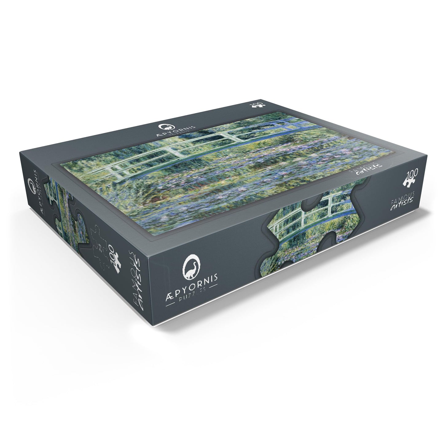 MyPuzzle Claude Monets Water Lilies and Japanese Bridge 1899 - enhanced 100 Piece Jigsaw Puzzle for mature-themeds