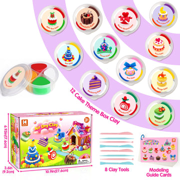 Helsort Air Dry Clay Kit for Kids - 12 Colorful Boxes, Non-Toxic Clay with Tools & Tutorials, Ideal for School Projects & Crafts