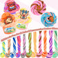 Wujyly 24 Pack Slime Kit - Soft & Non-Sticky Butter, Cloud & Crystal Slime - 12 Axolotl, 6 Highland Cow, 6 Capybara Charms - Diy