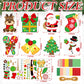 DoubleFill 48 Sets Christmas Suncatchers Craft Kit Ornaments Stained Glass Christmas Window Arts and Crafts Kit for Classroom Ho