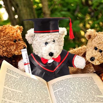 Set Of 1 Graduation Teddy Bear Clothes Cap & Gow Outfit Fits Most 8'' - 12'' Bear Plush Stuffed Animal Outfit Build A Bear Doll
