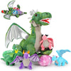 Tezituor 7 Pcs Dragon Stuffed Animals, 22'' Mommy Dragon Plush With 4 Baby Dragons And 2 Eggs, Stuffed Dragon Toys For Kids, Dinosaur Stuffed Animal Gifts For Boy Girl On Christmas Birthday Decoration