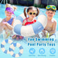 Whaline 4Pcs White Blue Inflatable Swimming Float Toys Classic Striped Swim Rings Fun Prints Pool Loungers Tube For Kids Boys Gi