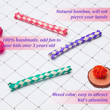 Syhood 24 Pieces Chinese Finger Trap Bamboo Finger Traps Pet Bird Chew Toy Birds Foraging Chopper Toy For Kids Birthday Party Favors Piñata Fillers Goodie Bag Stuffers