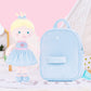 Onetoo Toddler Backpack Kids Backpacks With Soft Tanned Baby Dolls In Blue Heart Dress 9.5''