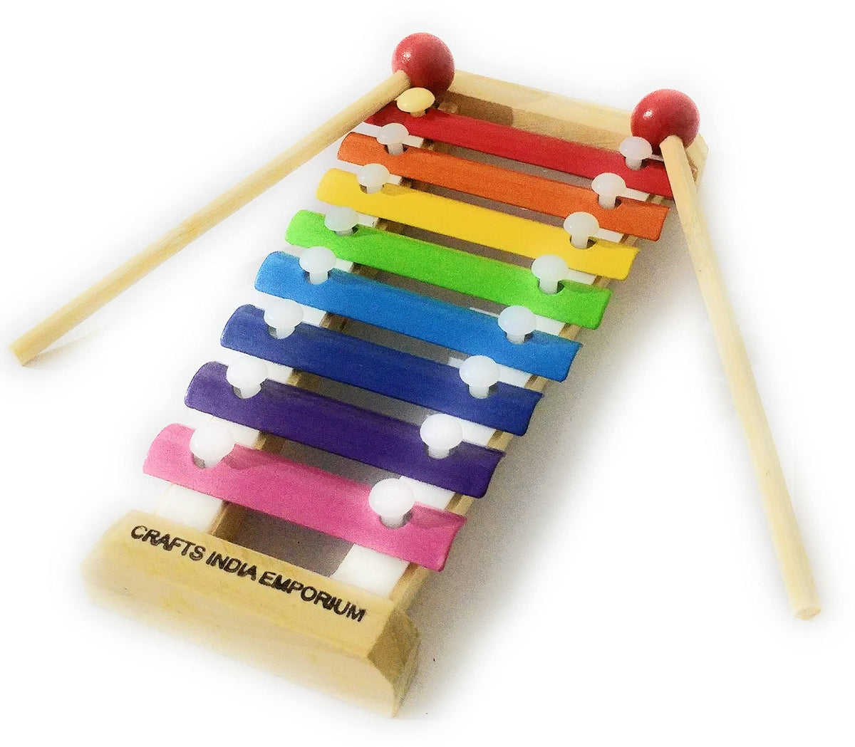 Crafts India Handcrafted Wooden Xylophone 8 Notes Musical Instrument Toy/Doll