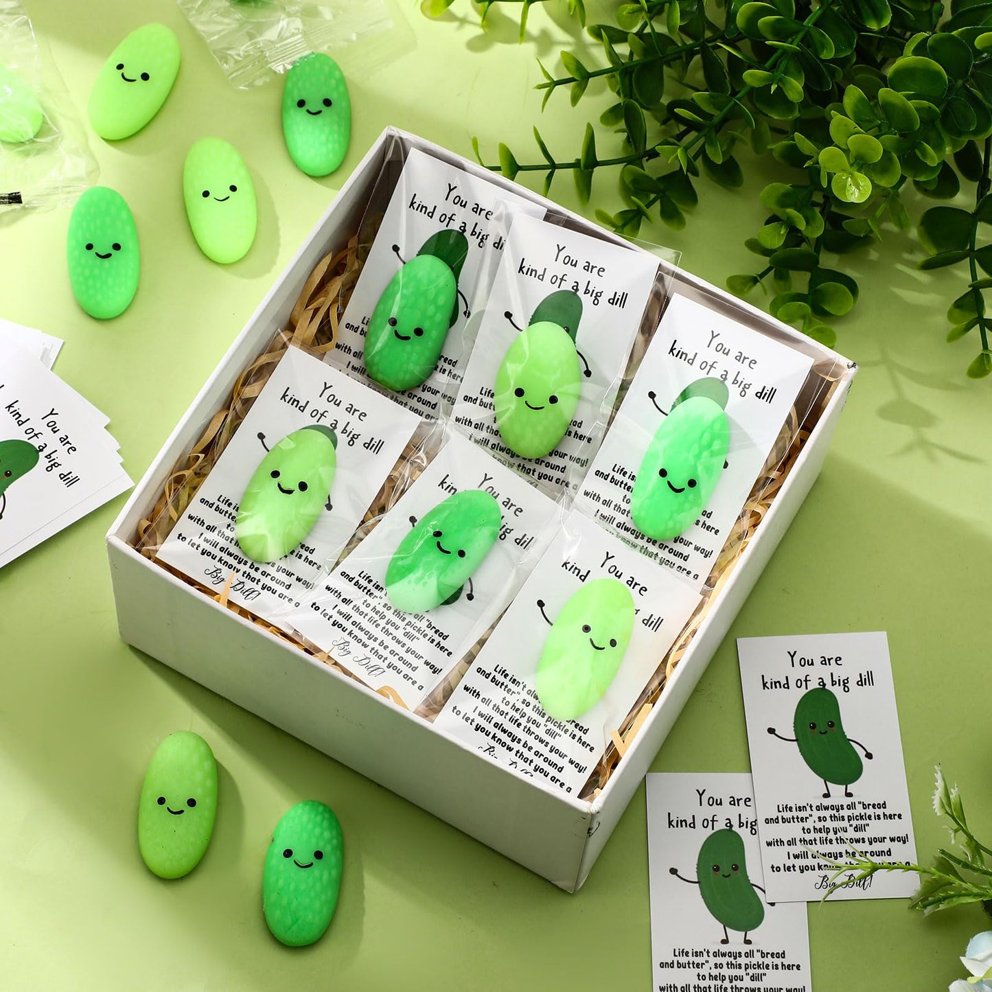 Wettarn Pickle Stress Balls - 30 Sets, Turquoise & Green, Mini Squeeze Balls for Office Appreciation Gifts - Model WAY-Wettarn-3770