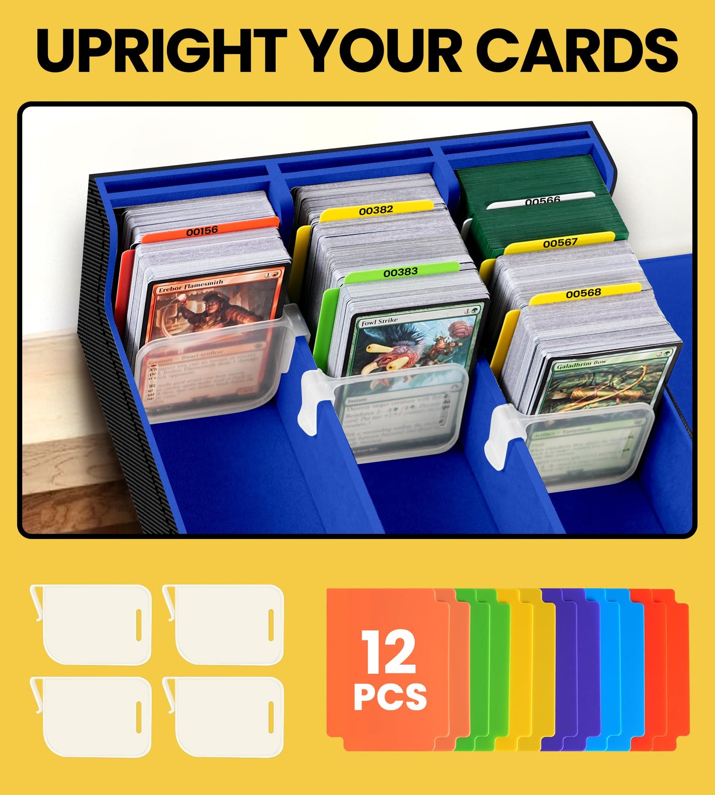 Newloop Trading Cards Storage Box - 6-Window Display 2400+ Tcg Commander Deck Case Pkm With 6 Card Holders For Magic The Gatheri