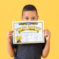 Hayes Social Studies Achievement Certificates, Gold-Bordered Awards With Light Blue Marbled Design, Customizable Award For Students, Full-Color Glossy Design, 8.5' X 11' - 30 Pack