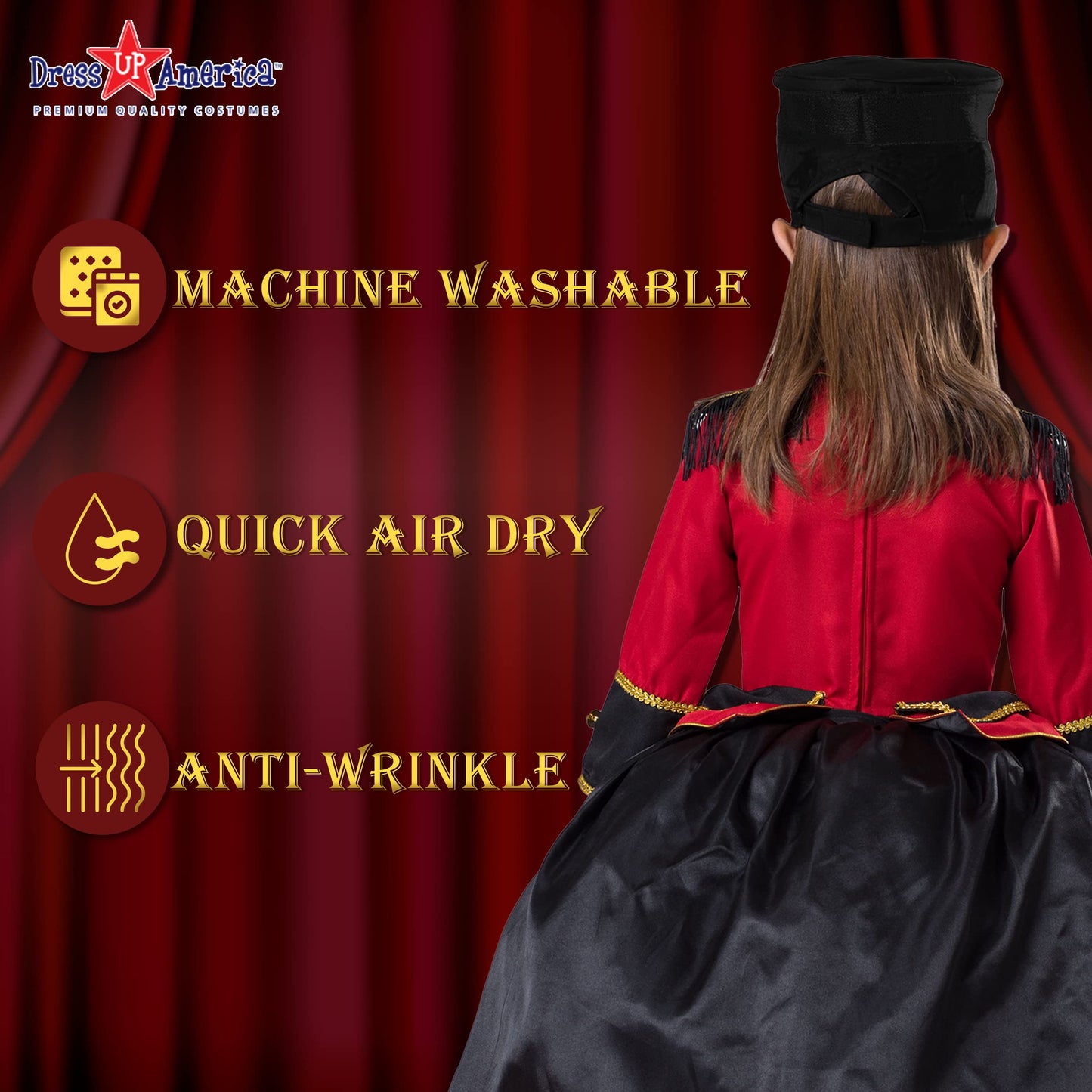 Dress Up America Band Majorette Costume - Nutcracker Costume For Girls - Toy Soldier Uniform Dress Up For Kids