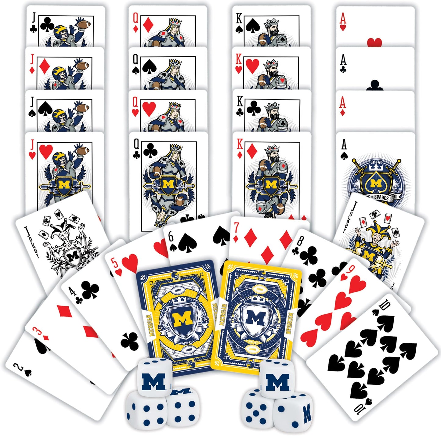 MasterPieces Game Day - NCAA Michigan Wolverines 2-Pack Playing Cards & Dice Pack - Officially Licensed Set for mature-themeds and Family