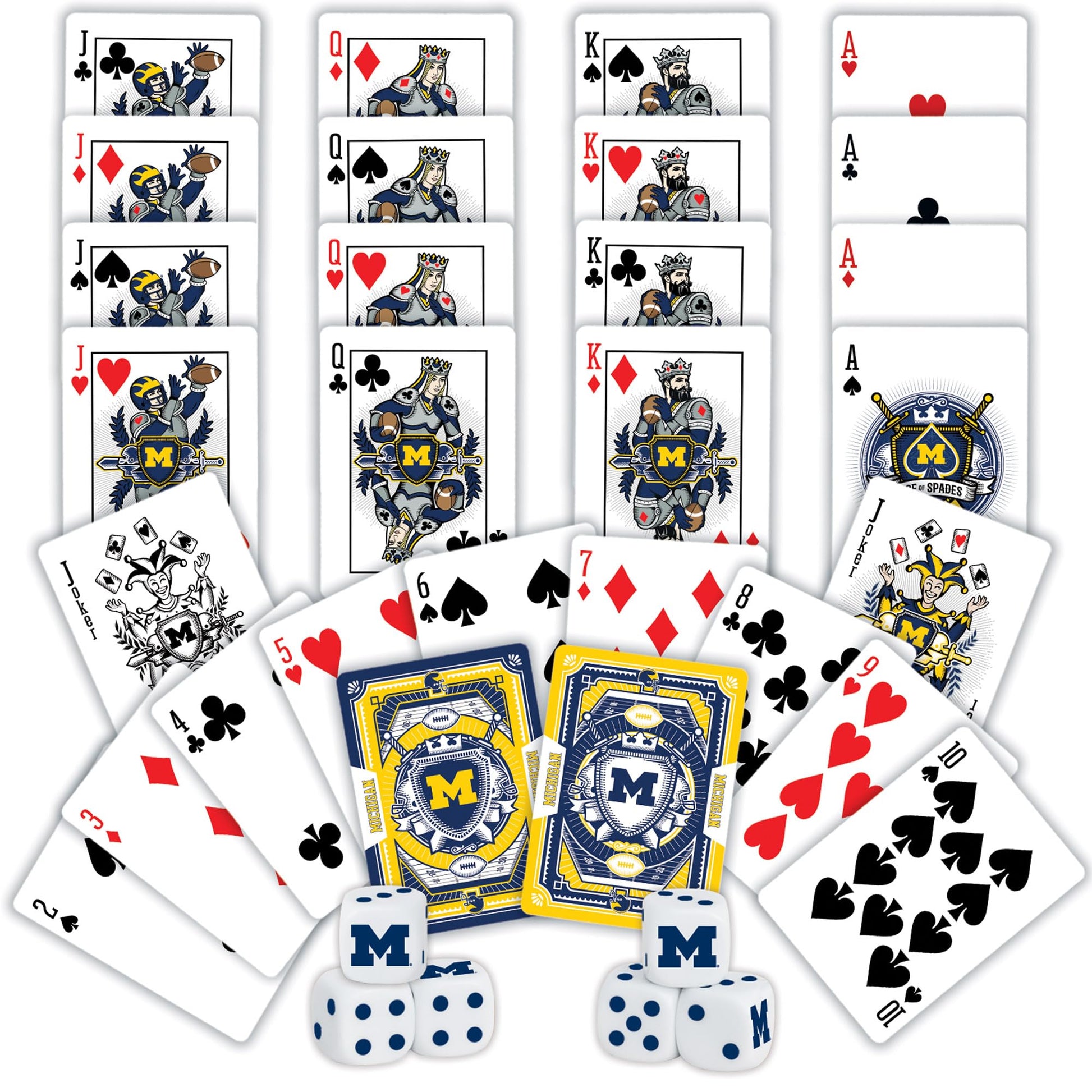 MasterPieces Game Day - NCAA Michigan Wolverines 2-Pack Playing Cards & Dice Pack - Officially Licensed Set for mature-themeds and Family