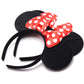 SPADORIVE 20 Pcs Red Bow Party Favor Ears Headband for Boy Girl Birthday Party Celebration, Black Red Bow