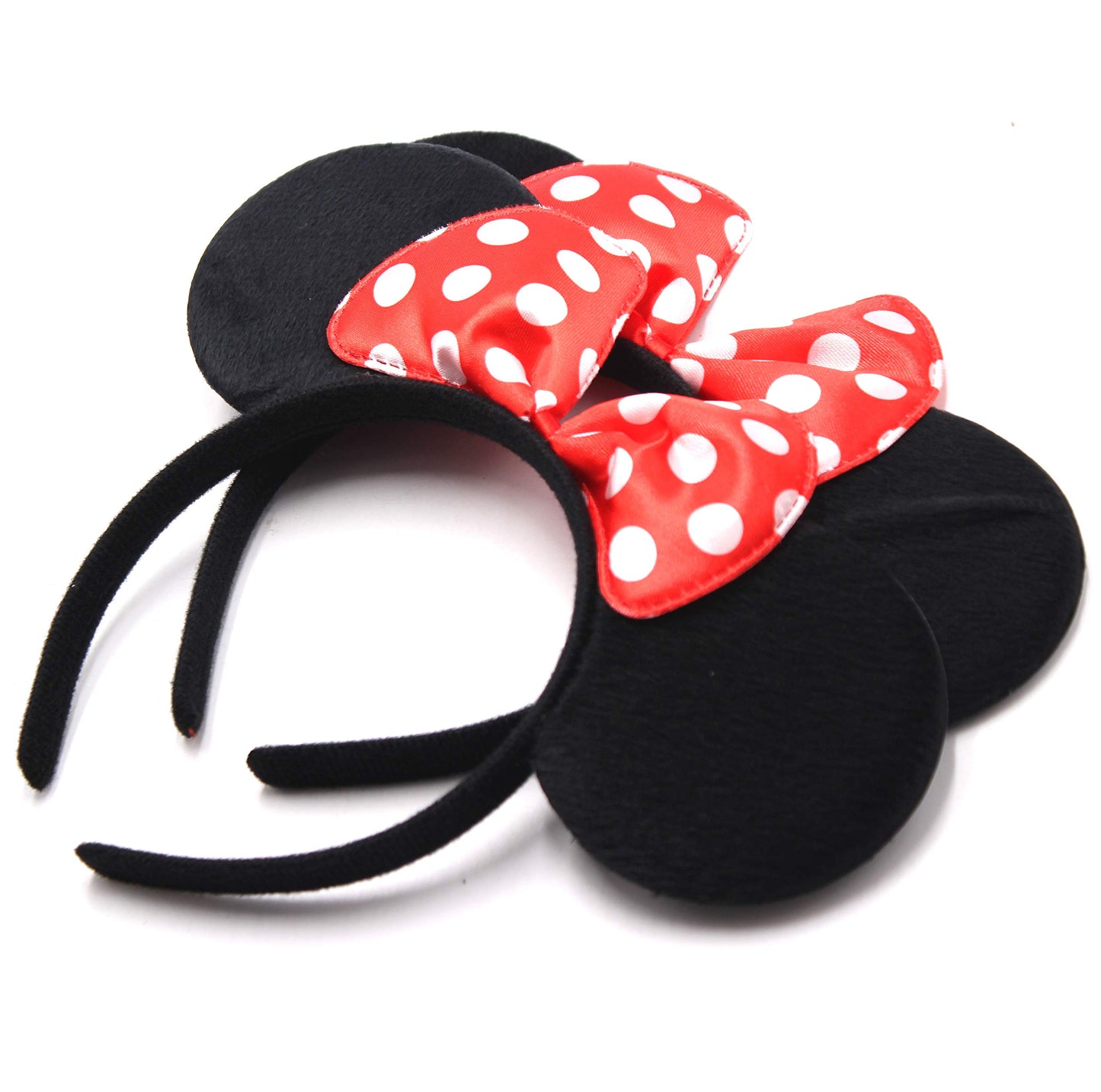 SPADORIVE 20 Pcs Red Bow Party Favor Ears Headband for Boy Girl Birthday Party Celebration, Black Red Bow