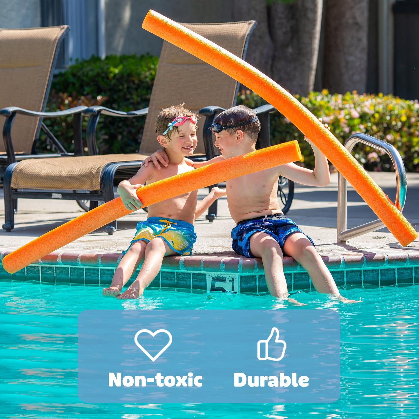 Oodles Of Noodles Deluxe Foam Pool Swim Noodles - 5 Pack Purple